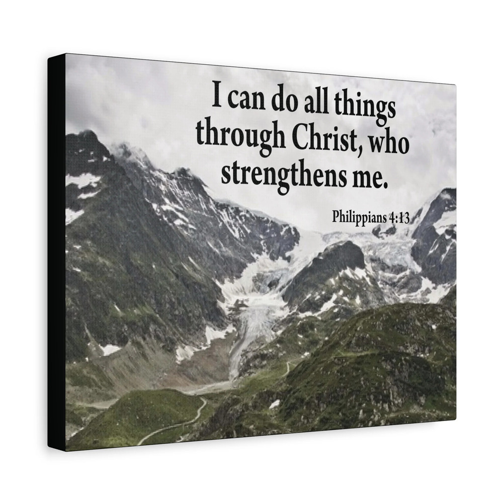 Scripture Canvas Christ Strenthens Me Philippians 4:13 Christian Wall Art Bible